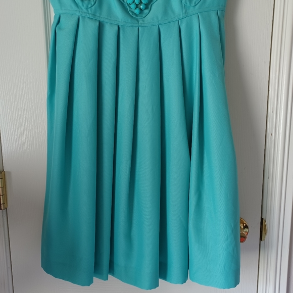 KARTA Turquoise Mini Cocktail Dress Baby Doll Sz M - Picture 3 of 15